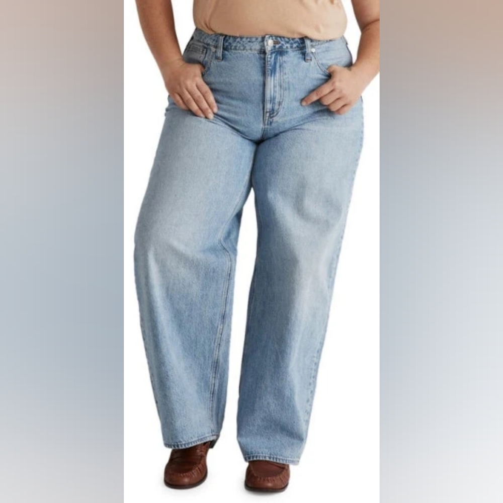 Madewell Super Wide Leg Jeans (Varian Wash) (Plus Size) VARIAN WASH, Size 14W